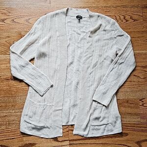 TALBOTS 100% Linen Open Cardigan, Beige Cream, Size Medium Petite